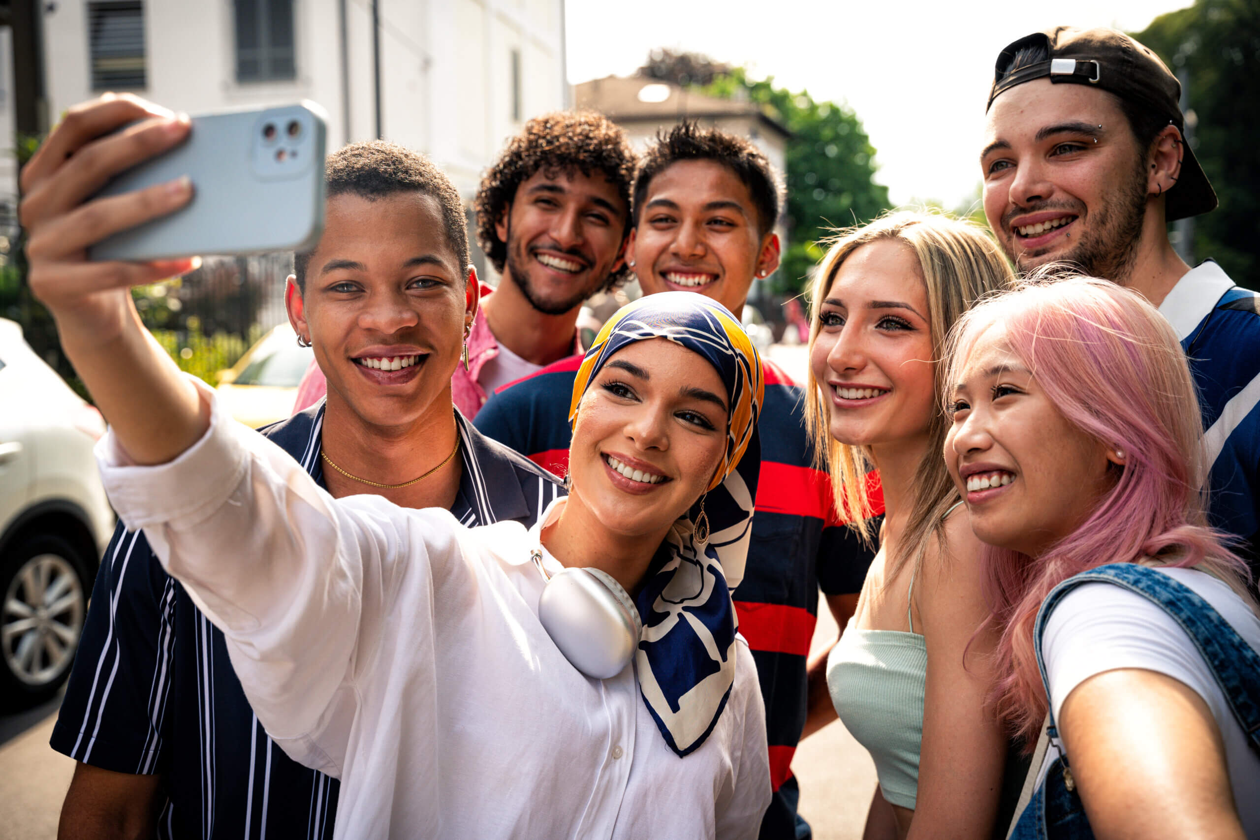 Members of Generation Z taking a selfie