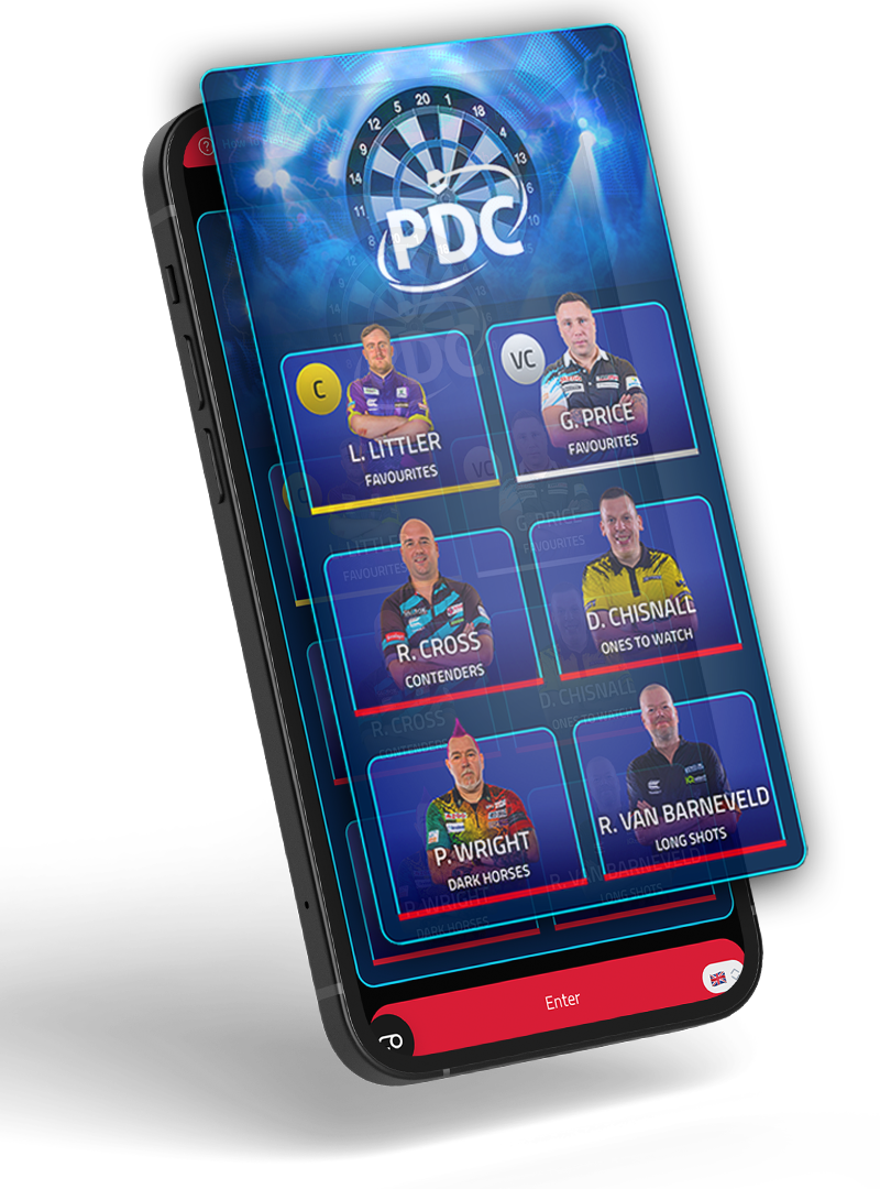 smart phone screen showing PDC fan engagement