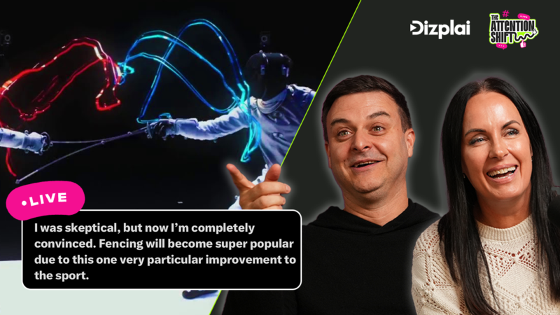 New fencing technology images alongside Ed Abis, Jo Redfern and Dizplai & The Attention Shift logos